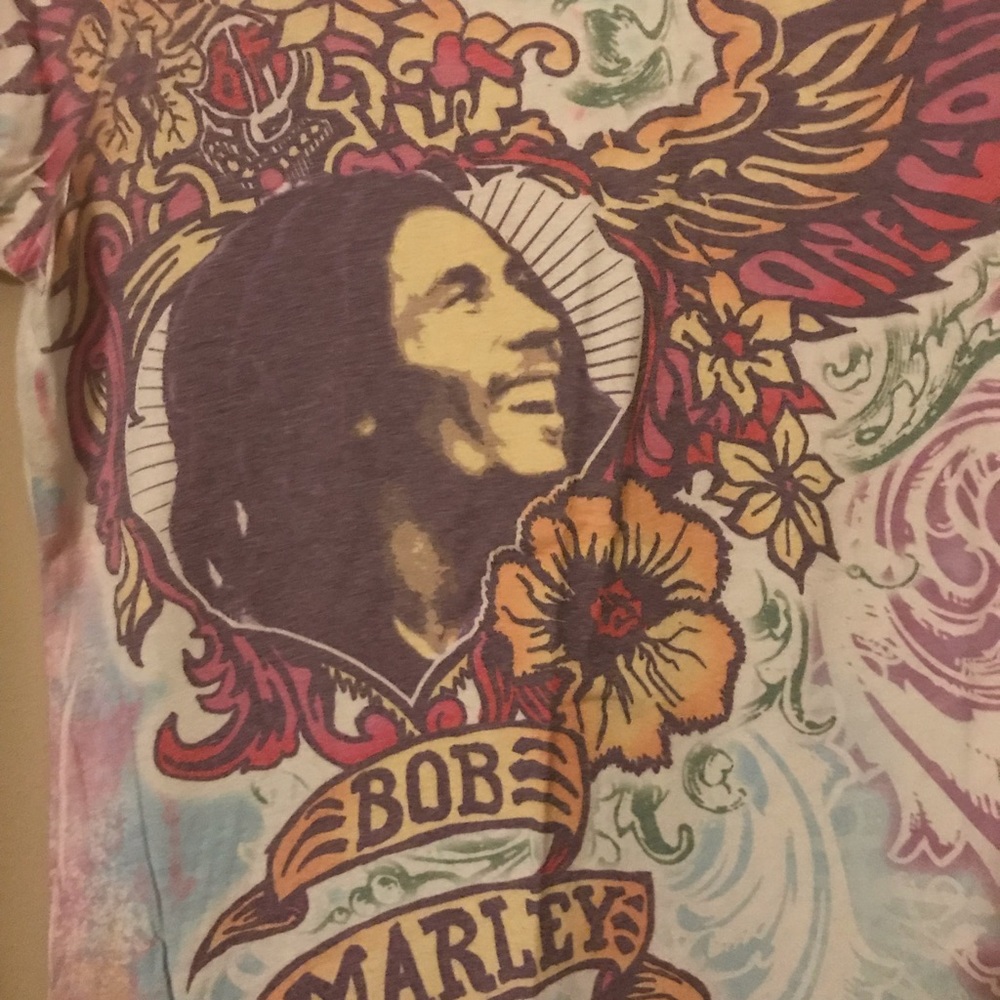 Bob Marley Reggae Women’s T-Shirt White Size Large - Picture 2 of 4